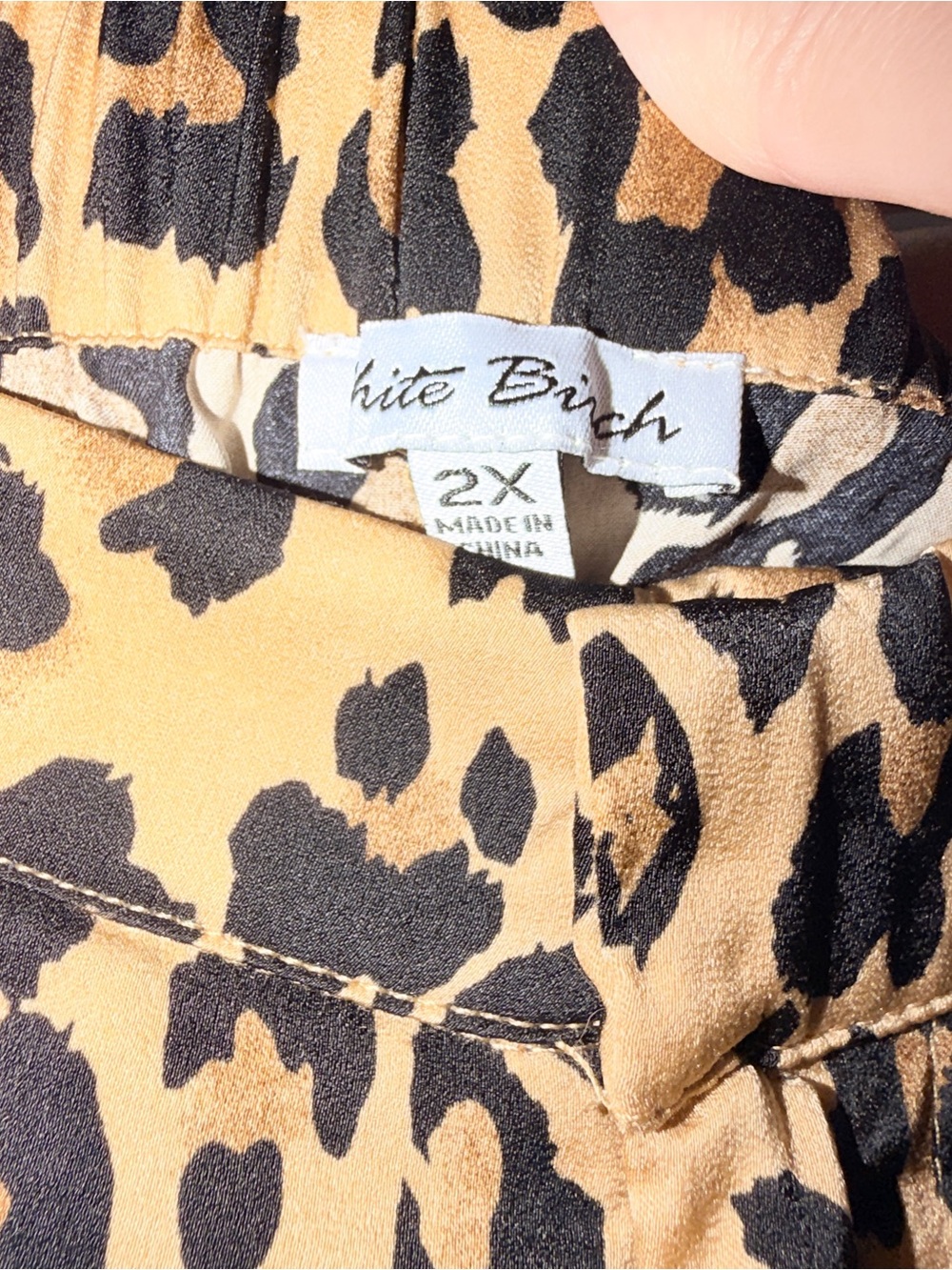 White Birch Leopard Print Wide Leg Pants - Neutral Tan & Black.‎ Sz 2X - Picture 7 of 11